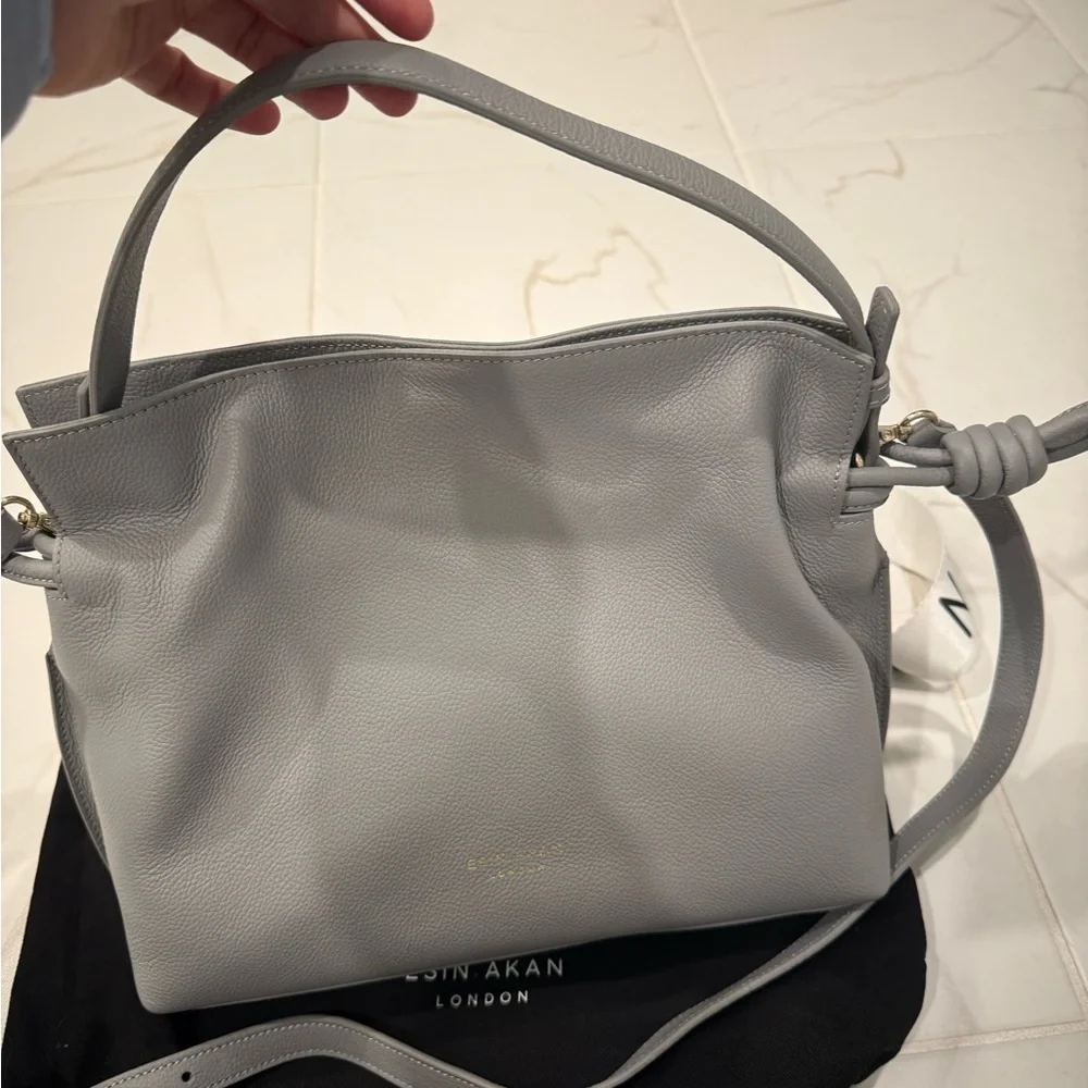 3-in-1 Grey Midi Emma Leather Crossbody Bag NWOT - Picture 4 of 11